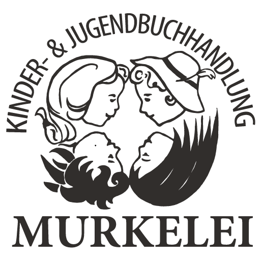 Logo der Kinder- und Jugendbuchhandlung Murkelei mit Schriftzug und vier gezeichneten Kindergesichtern